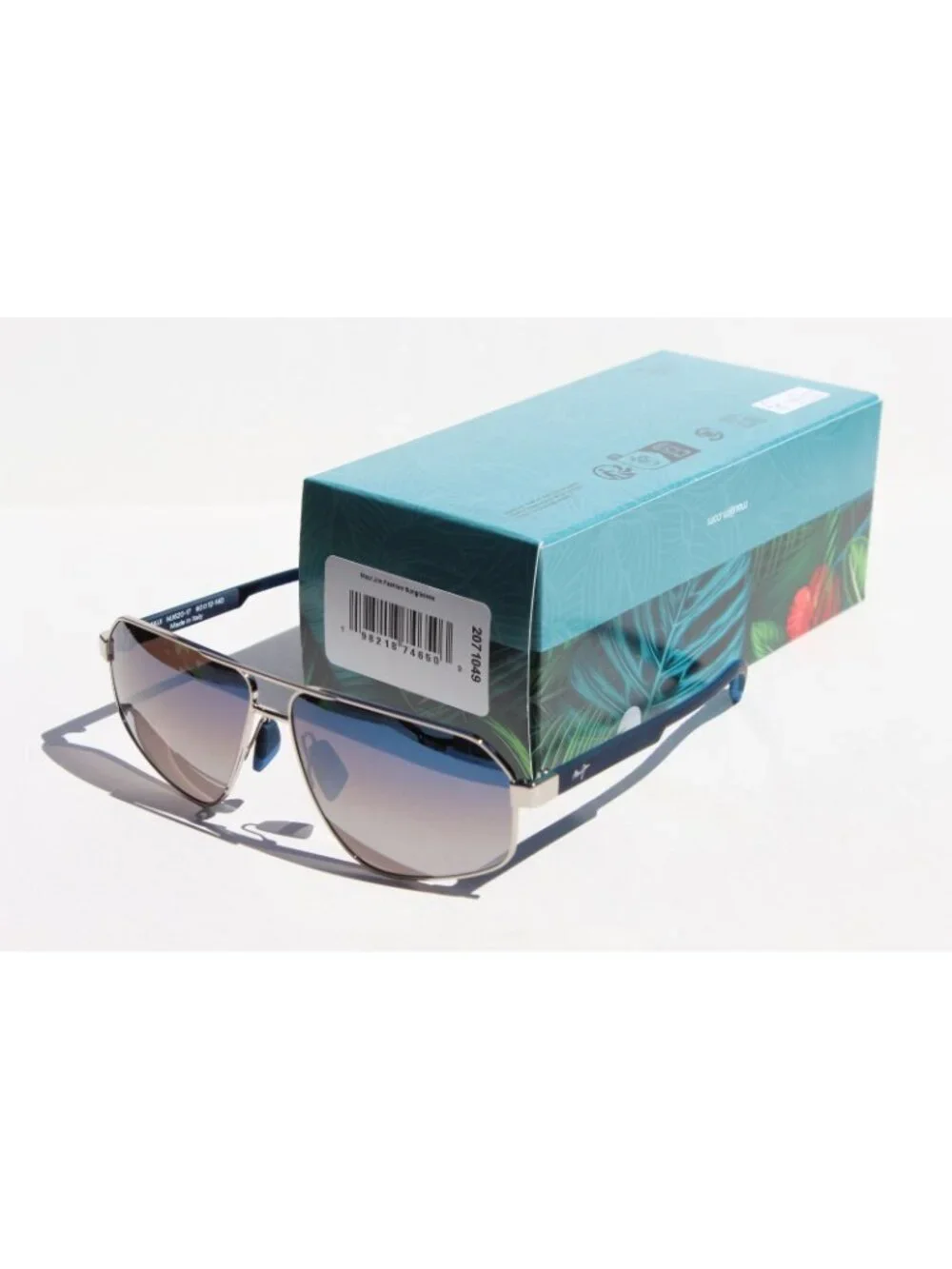 MAUI JIM Keawawa POLARIZED Sunglasses DBS620-17 Black/Silver Blue Mirror NEW